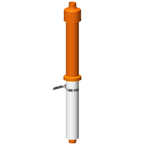 LAS-Schornstein - Dachhochführung konzentrisch, inkl. Befestigungsschelle L = 1100 mm, ziegelrot - Jeremias TWIN-PL