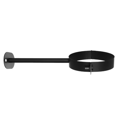 Ofenrohr - Wandhalter bis 250 mm - schwarz - doppelwandig - Jeremias Iso-Line