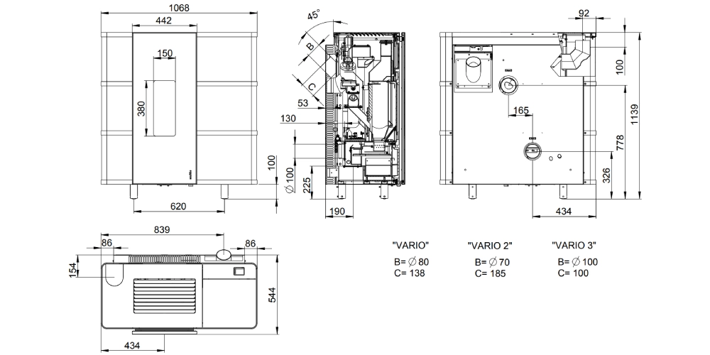 Pelletofen Wodtke ixpower e8 air+ 6 kW