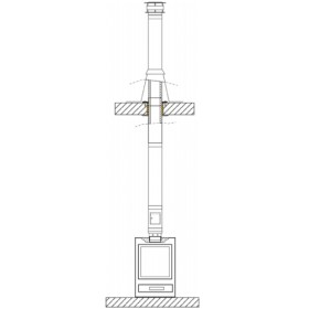 Aufgesetzter Edelstahlschornstein doppelwandig Ø 150 mm - Jeremias DW-ECO