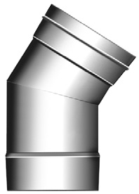 Edelstahlschornstein - Bogen 45° - einwandig - Schräder Future EW