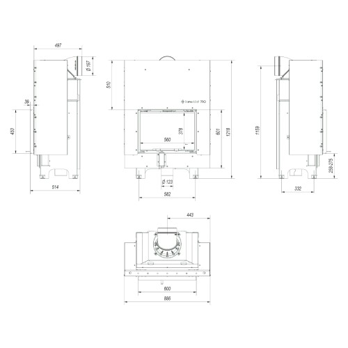Kamineinsatz Kratki MBM 10 kW Schiebetür