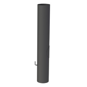 Ofenrohr - Längenelement 1000 mm mit Drosselklappe, Kugelfang, Kondensatring und Tür - schwarz - Jeremias Ferro-Lux