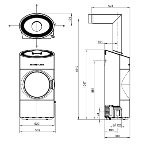 Kaminofen Austroflamm Clou compact 2.0 | 6 kW