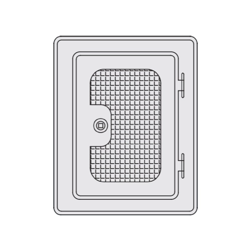 Edelstahlschornstein - Edelstahltür als Lüftungsgitter 120x180 mm - einwandig - eka complex E