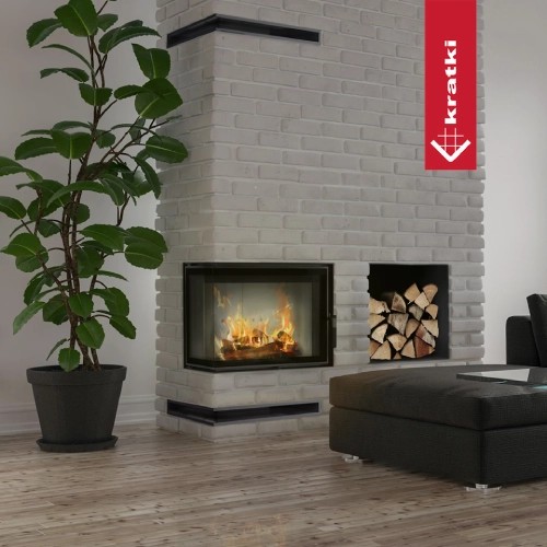 Kamineinsatz Kratki Lucy 12 Slim 8 kW Eckkamin