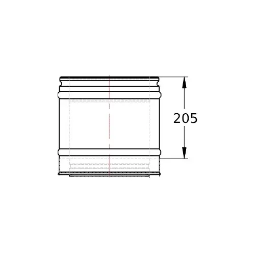 Edelstahlschornstein - Rohrelement 250 mm - doppelwandig - Schiedel ICS