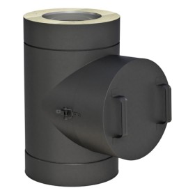 Edelstahlschornstein - Reinigungselement rund (bis 600°C/N1) - doppelwandig - Jeremias DW-BLACK 50