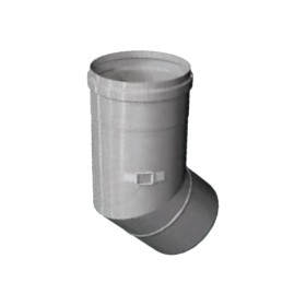 Edelstahlschornstein - Bogen 45° mit Prüföffnung, max. 600°C - einwandig - eka complex E