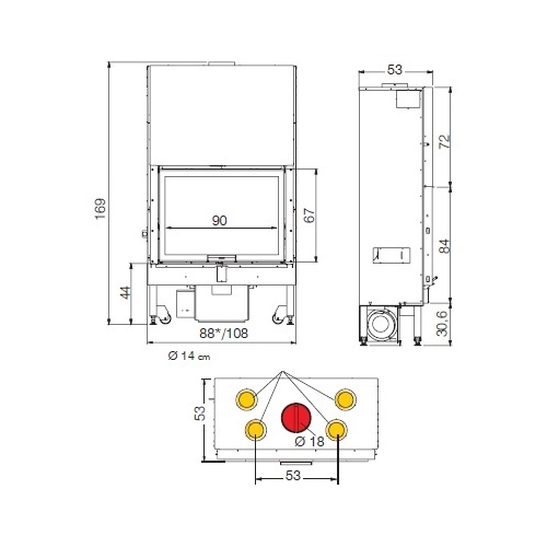 Kamineinsatz Edilkamin Blokk 70 | 14,3 kW