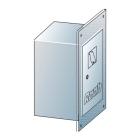 Edelstahlschornstein - Kamintür 200 mm x 300 mm mit Verlängerung 150 mm - einwandig - Raab EW-FU