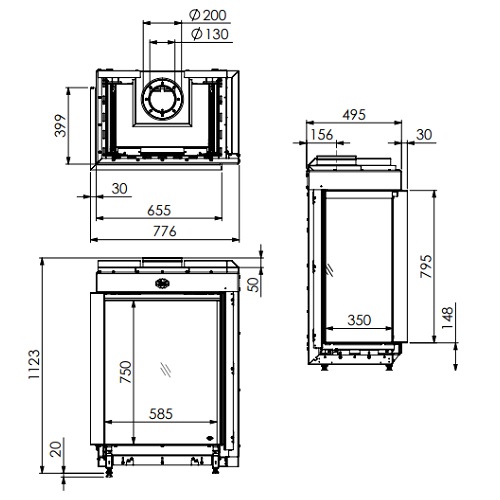 Gaskamin DRU Maestro 60/2 Tall RCH