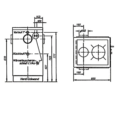 Holzherd Wamsler K 158 | 22 kW wasserführend 