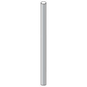 Edelstahlschornstein - Verlängerung 1000 mm für Halter - einwandig - Raab Systeme