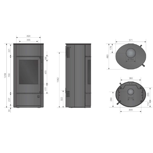 Kaminofen Oranier Polar Neo W+ pureBLACK 6,5 kW