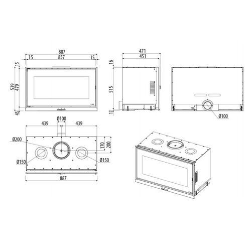 Kamineinsatz MCZ VIVO 90 Q Wood 11,6 kW