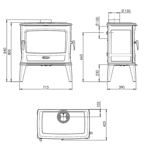 Kaminofen Dovre Tai 35 W 6,5 kW