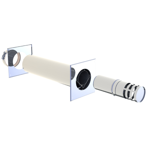 LAS-Schornstein - Terminal horizontal (Innenrohr exzentrisch) - konzentrisch - Jeremias TWIN-GAS