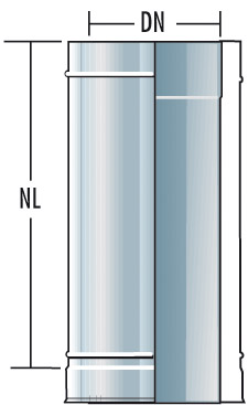 Rohrelement 500 mm - doppelwandig - Raab DW-FU