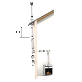 LAS-Schornstein Bausatz Ø150/100 mm - an der Außenwand senkrecht durch Dachvorsprung (C31) - DRU LAS ES-E 200/150/100