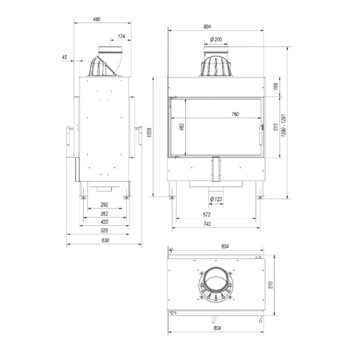 Kamineinsatz Kratki Lucy 14 | 14 kW Tunnel
