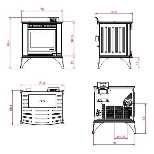 Pelletofen Palazzetti Ecofire Cesare II 9,2 kW