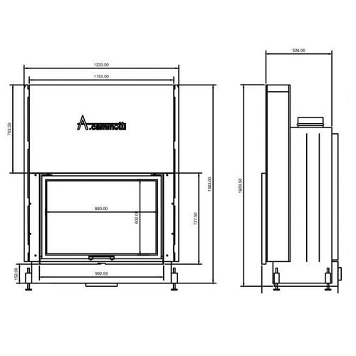 Kamineinsatz A Caminetti Flat 90 x 60 19 kW
