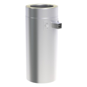 Edelstahlschornstein - Längenelement 500 mm mit Aufnahme für Wandhalter - doppelwandig - Jeremias DW-Vision