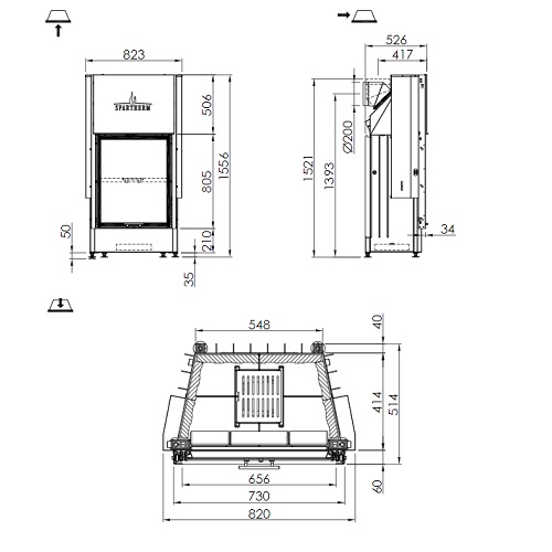 Kamineinsatz SPARTHERM Arte Bh 11 kW Schiebetür