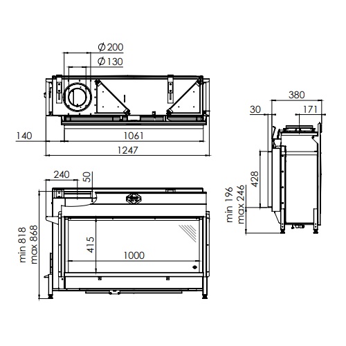 Gaskamin DRU Metro 100XT-41 RCH