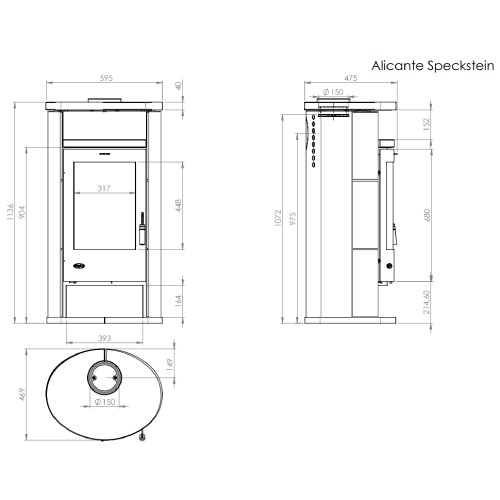 Kaminofen Fireplace Alicante 8 kW