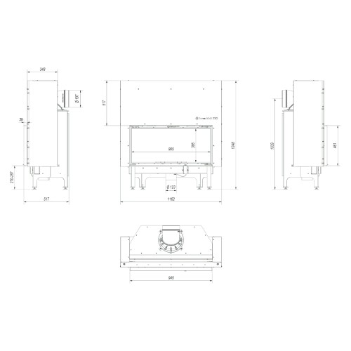 Kamineinsatz Kratki Nadia 14 | 14 kW Schiebetür
