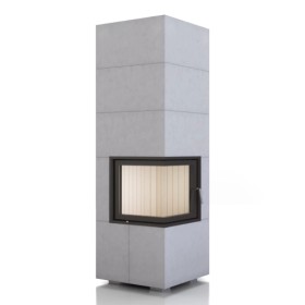 Kaminbausatz Brunner BSK 09, Eckkamin 8 kW, Drehtür, mit Modulaufsatzspeicher
