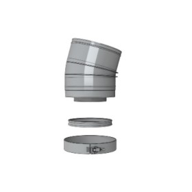 LAS-Schornstein - Bogen 15° gerippt Ø200/130 mm - DRU LAS ES-I 200/130