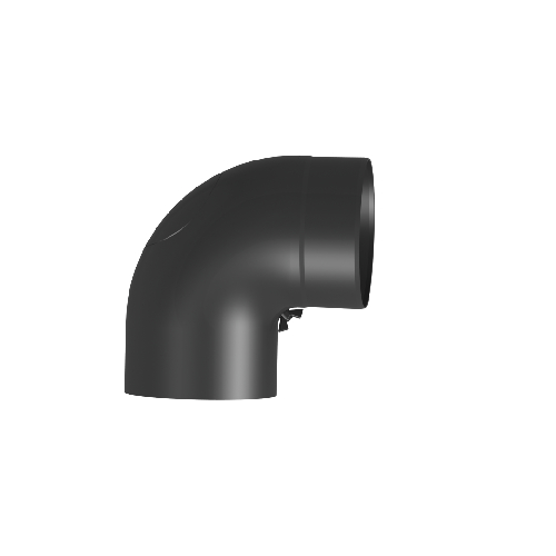 Ofenrohr - Vollformbogen 90° mit Tür - Durchmesser: 150 mm - schwarz - Jeremias Ferro-Lux