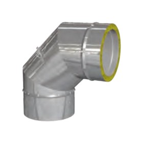 Edelstahlschornstein - Bogen 90° mit Prüföffnung (bis 600°C) - doppelwandig - eka complex D