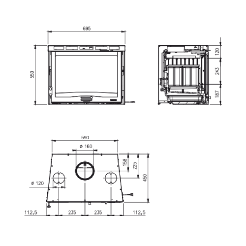 Kamineinsatz La Nordica Inserto 70 | 4.0 - Ventilato 7,8 kW