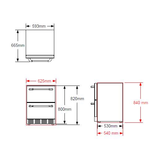 Grillzubehör Bull BBQ - Premium Outdoor Kühlschrank mit zwei Schubladen