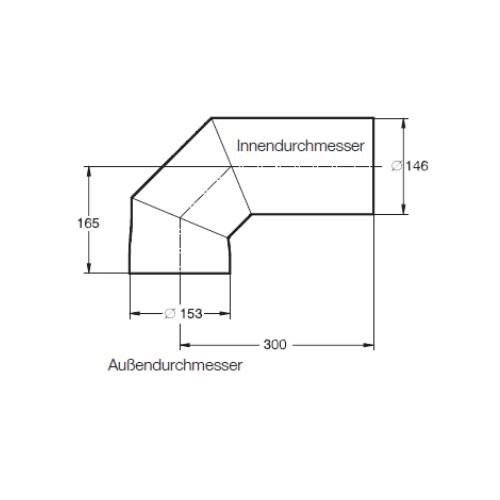 Kaminzubehör Buderus - Abgasbogen ohne Tür, für waagerechte Kuppel