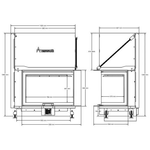 Kamineinsatz A Caminetti Quattro 90 R 14 kW