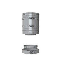 LAS-Schornstein - Inspektionselement, gerade, L = 265 mm, Ø200/130 mm - DRU LAS ES-I 200/130