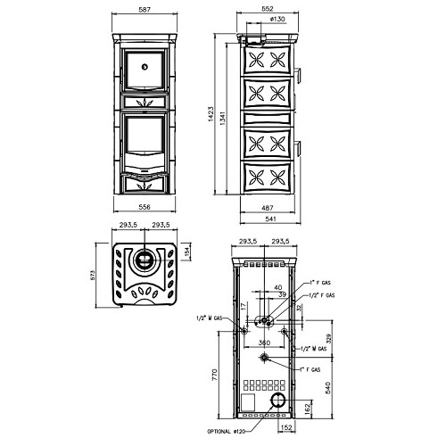 Kaminofen La Nordica TermoNicoletta Forno DSA 4.0 | 11,1 kW Wasserführend mit backfach