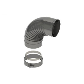 LAS-Schornstein - Bogen 90° gerippt Ø150/100 mm - DRU LAS ES-I 150/100