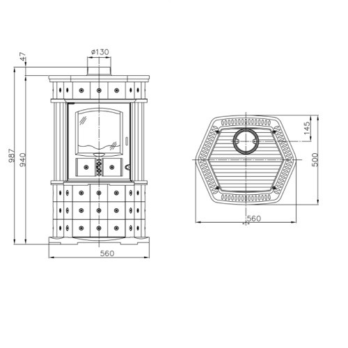 Kaminofen Wamsler Mona Keramik 5,8 kW