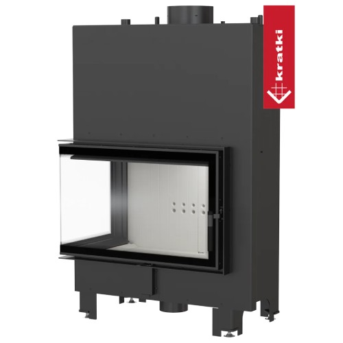 Kamineinsatz Kratki MBO PW 15 kW Eckkamin wasserführend