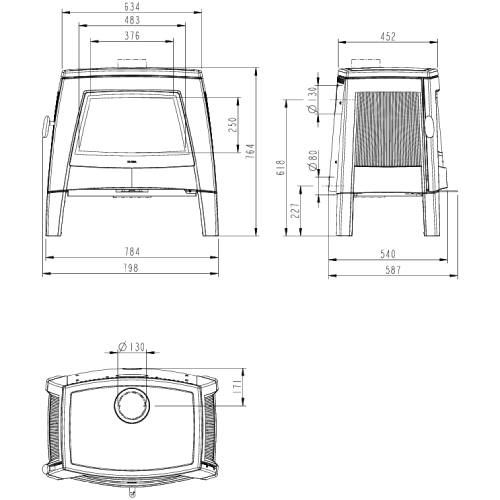 Kaminofen Leda Apella 7 kW