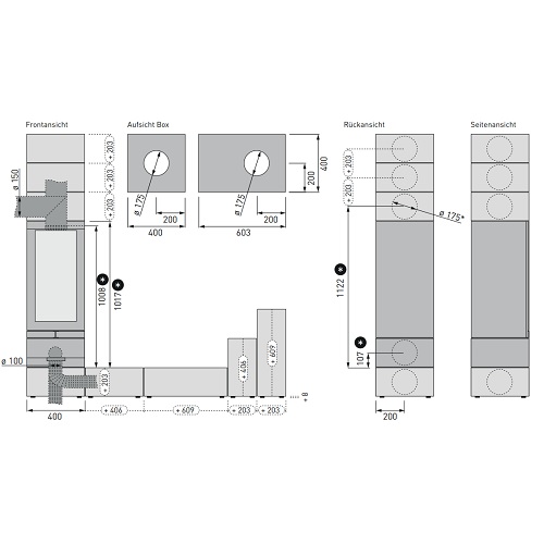 Kaminofen Skantherm Brennkammer Elements 400 Front 5kW