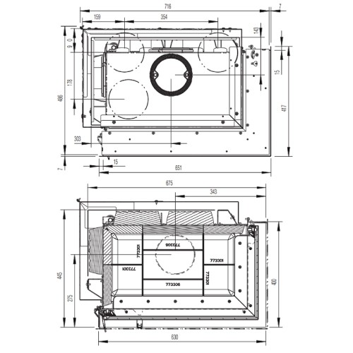 Kamineinsatz Austroflamm Eckkamin 63x40x42K 2.0 | 8 kW, Drehtür
