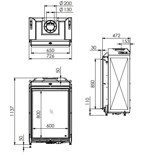 Gaskamin DRU Maestro 60 Tall RCH