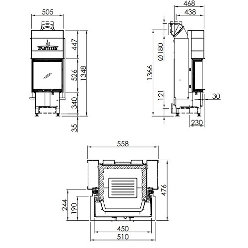 Kamineinsatz Spartherm Varia C-45h 8 kW Panoramakamin Schiebetür